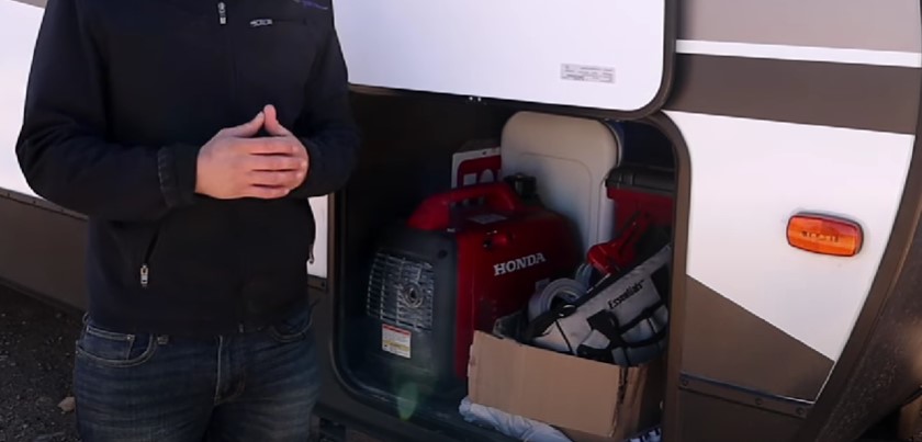 safe storage for generator in travel trailer